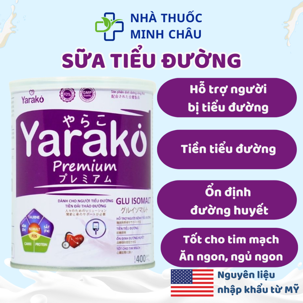  Sữa Tiểu Đường Dành Cho Người Tiểu Đường Và Tiền Đái Tháo Đường YARAKO PREMIUM GLU ISOMALT 