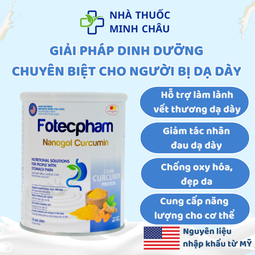 Sữa Nghệ Nano gold Curcumin Sữa Bột Cho Người Đau Dạ Dày Hàng Chính Hãng