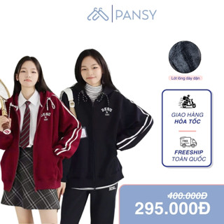 [SẴN] Áo khoác DESSUU hoodie zip có mũ lót lông ấm áp logo thêu Desuby1011 thepansy mã 158