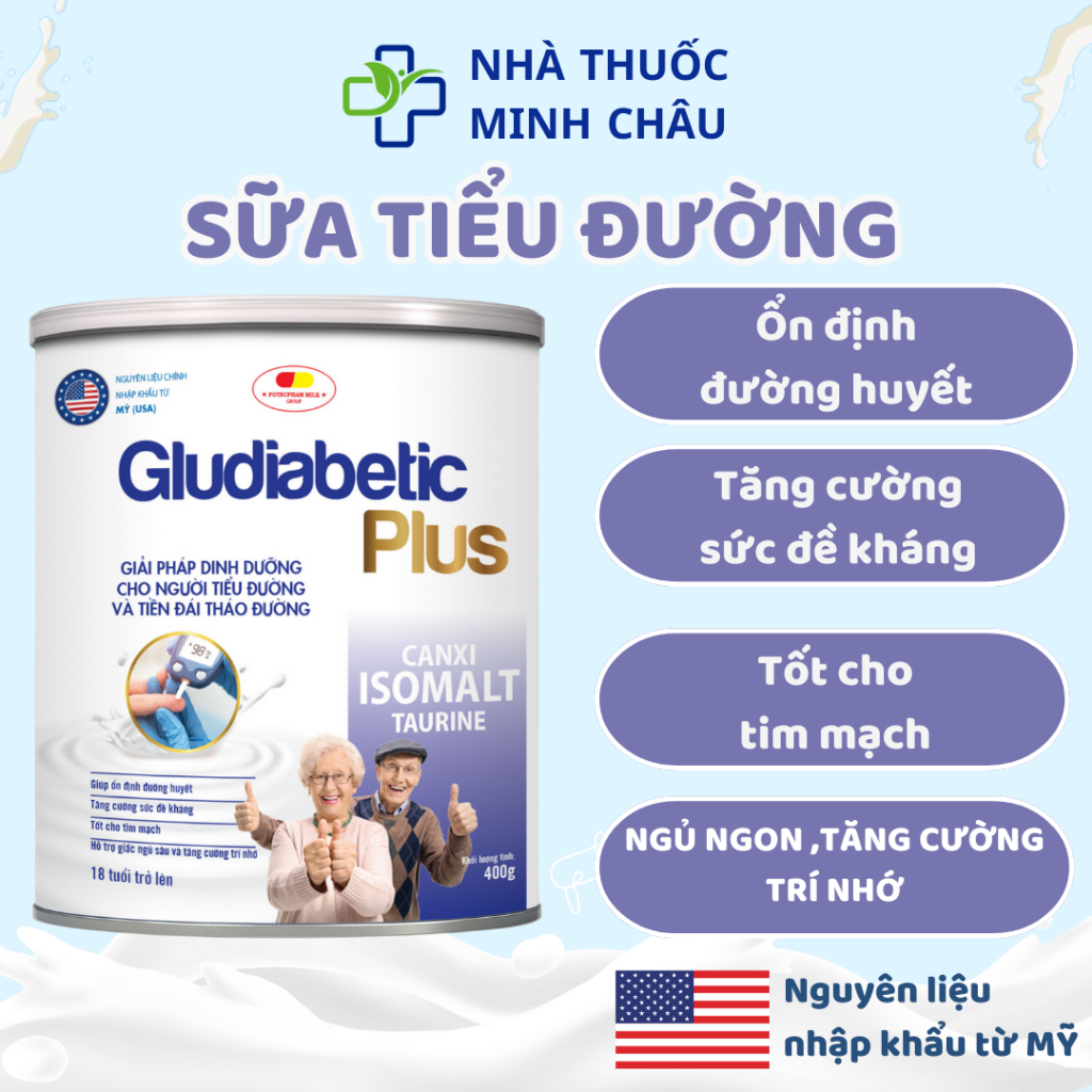 Sữa Tiểu Đường Kiểm soát đường huyết cho người Tiểu Đường Gludiabetic Plus Chính Hãng 400g