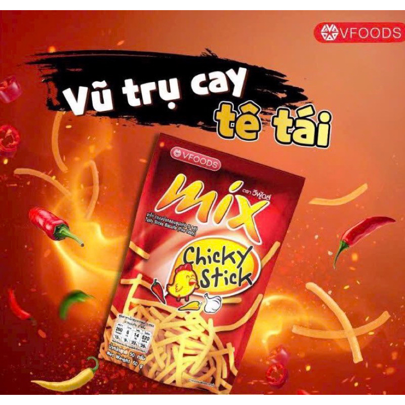 Lốc 6 gói bim bim Mix Vfood vị gà không cay