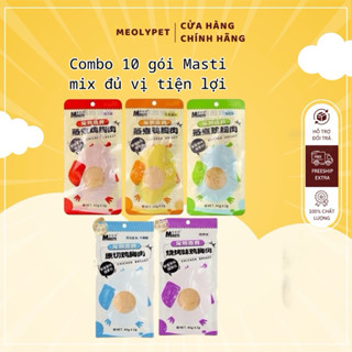 [COMBO 10 GÓI MIX VỊ] Ức gà hấp Masti ăn liền mix đủ vị cho chó mèo bổ sung dinh dưỡng tiện lợi