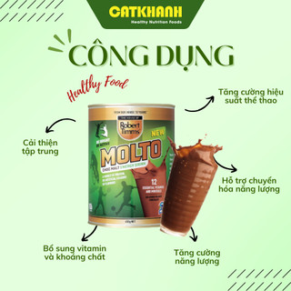 Sữa Bột Cacao Lúa Mạch Molto Cocoa Milk Powder Úc Lon 450g Thức Uống Cung Cấp Năng Lượng | Cát Khánh