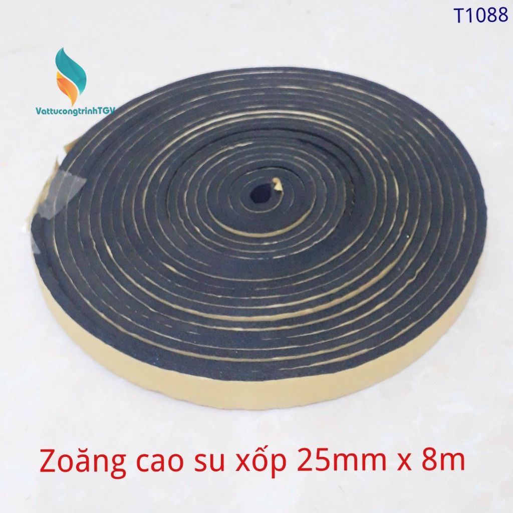 Cuộn gioăng cao su xốp 25mm x 8m