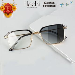 Kính Lão Đọc Sách Tự Đổi Màu Hachi | Form Vuông Nam Nữ | Gọng Kim Loại Chống Gỉ | Độ 0 - 4.0 [KL4]