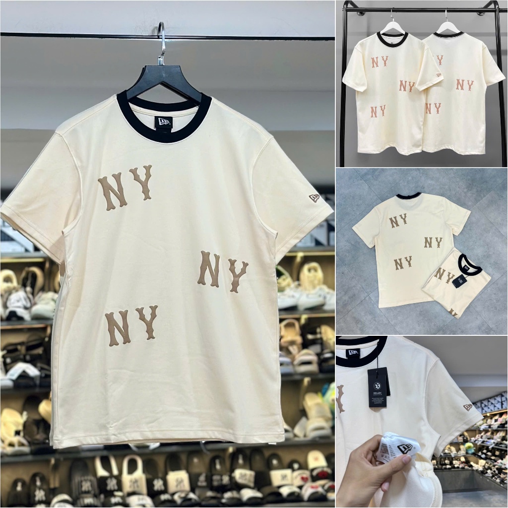 [Authentic💯] Áo Thun New Era MLB NY Kem Logo In Nổi 12544738 * Áo New Era Chính Hãng Full Tem Tag