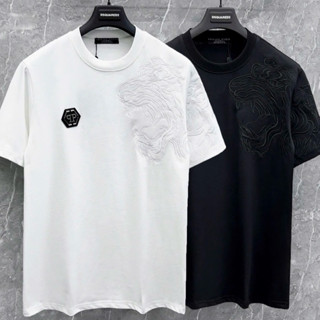 Áo Phông Nam Philip Plein Đính Logo Ngực Cực Đẹp - Áo Thun Nam Philip Pờ Len Thêu Hổ Siêu Hót TREND 2025