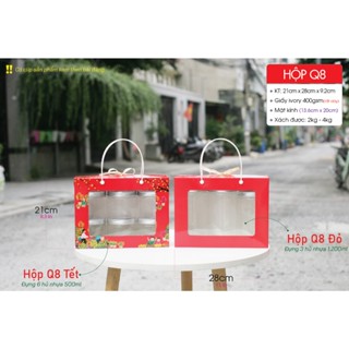 25 cái - Hộp giấy đựng quà tặng tết – bánh mứt ,Thực phẩm, quà biếu, 3 hủ nhựa 1 lít = Hộp Q8