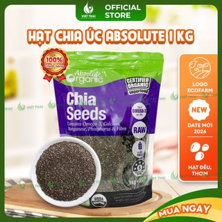 [CHÍNH HÃNG] Hạt Chia Úc Absolute Organic 1KG Sạch Đẹp Đủ Ký - Giảm Cân Ăn Sáng Ăn Kiêng Dinh Dưỡng Date Mới
