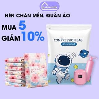 Túi Hút Chân Không Automatik Đựng Quần Áo Chăn Màn, Đi Du Lịch Bơm Điện Van 1 Chiều, To, Chống Nấm Mốc