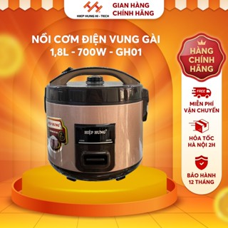 Nồi Cơm Điện 1,8 Lít HIỆP HƯNG CAO CẤP Vung Gài, 700W, 2 Lớp Chống Dính Chính Hãng - GH01