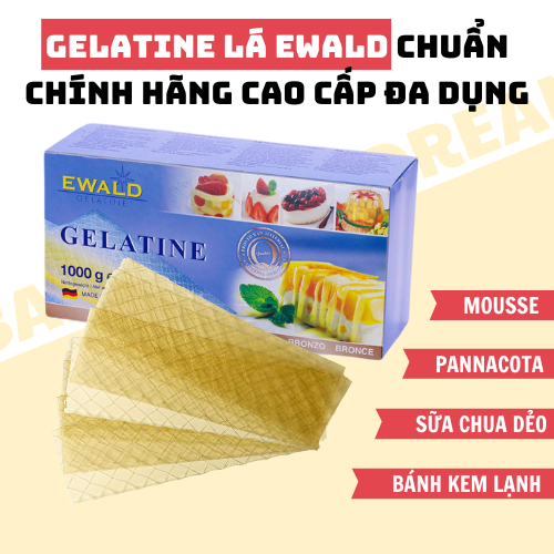  Lá Gelatin cao cấp nguyên liệu chính làm mousse cake pannacota bánh plan kem soup,... 