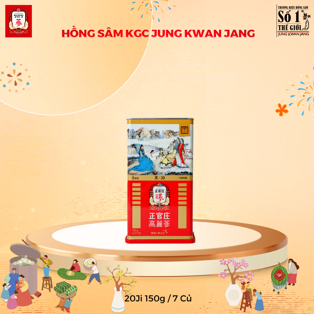Thiên Sâm Nguyên Củ KGC Jung Kwan Jang HEAVEN ROOTS 7 Củ (20ji/150g)
