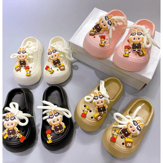 Sục, dép labubu buộc dây laika cho bé trai bé gái từ 3 đến 12 tuổi chất liệu nhựa eva siêu nhẹ bền chống thấm nước