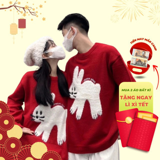 [ Hỏa Tốc] Áo Sweater Noel Đôi Mèo , Áo Cổ Tròn cho các cặp đôi mùa noel From Rộng Phong Cách.