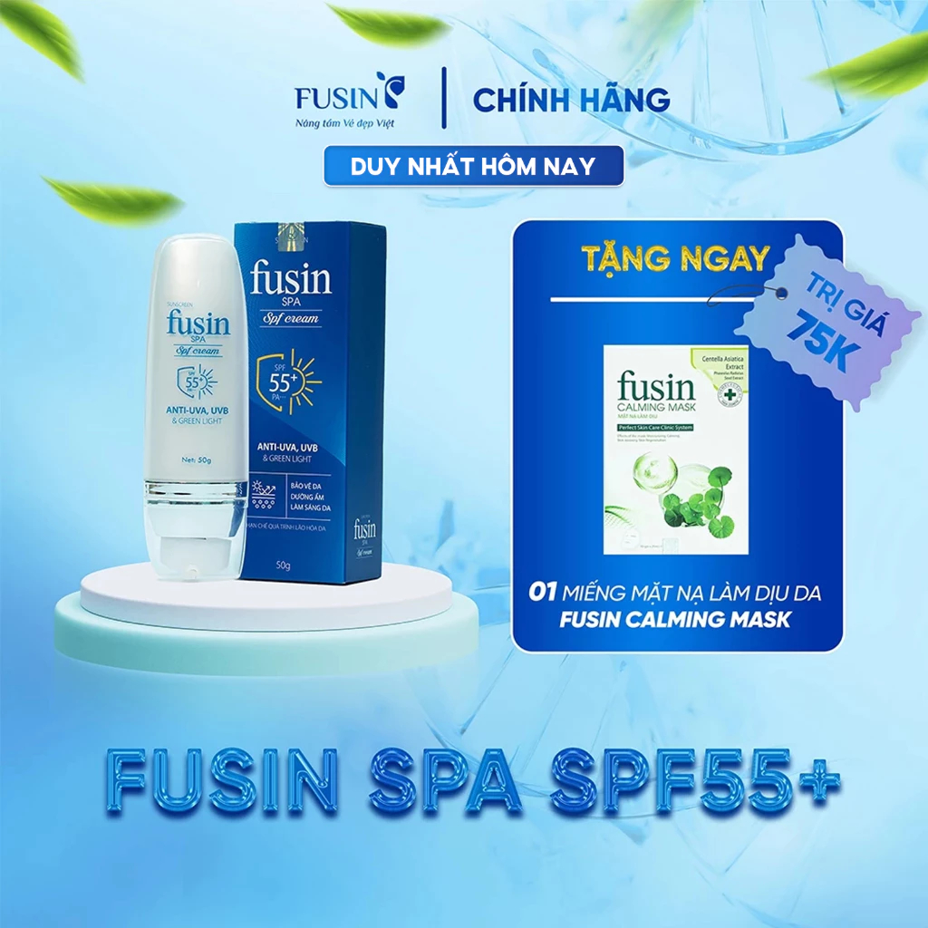 Kem chống nắng 6 in 1 FUSIN SPA SPF Sun Cream 55+ dưỡng da, chống tia UV giúp ngăn ngừa nám, sạm da chính hãng