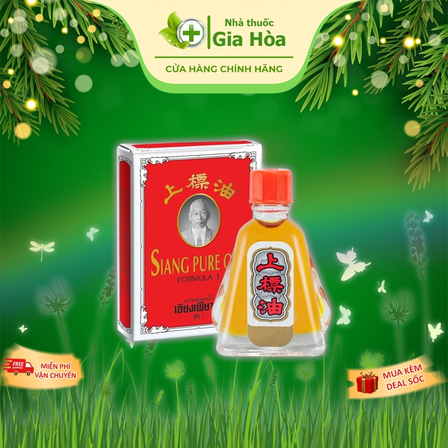 Dầu gió Thái Lan Siang Pure Oil / Dầu ông già Thái Lan đỏ 3cc / 3ml (NHẬP KHẨU CHÍNH HÃNG)