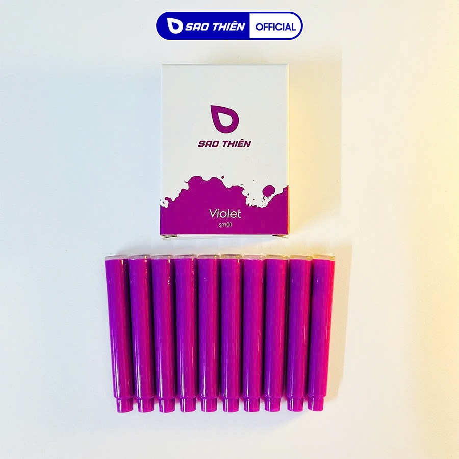 Hộp 10 Ống Mực Tẩy Xóa Bút Mực SAO THIÊN S205 Nano Và S202 Plus,S226 Mực Tẩy Xóa Được