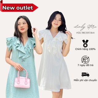  Váy Nữ Bèo Cổ Dáng Babydoll Suông Bánh Bèo Chất Đũi V-VBE 
