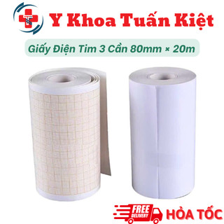✅ Giấy Điện Tim 3 Cần 80mm × 20m - 1 cuộn