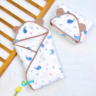 Ủ Choàng Cho Bé Sơ Sinh Trần Bông BAFABY Khăn Ủ Cao Cấp Vải xô Muslin Phối Nhung hạt Mịn Giữ Ấm-390
