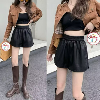 Quần short da cạp chun các loại style