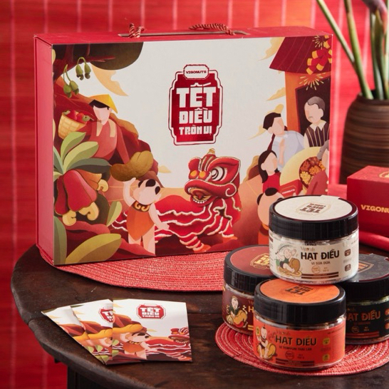 Set biếu tặng mẫu 2026 hộp túi nhiều mẫu vị hạt điều cao cấp VIGONUTS sang trọng ý nghĩa tốt cho sức khoẻ