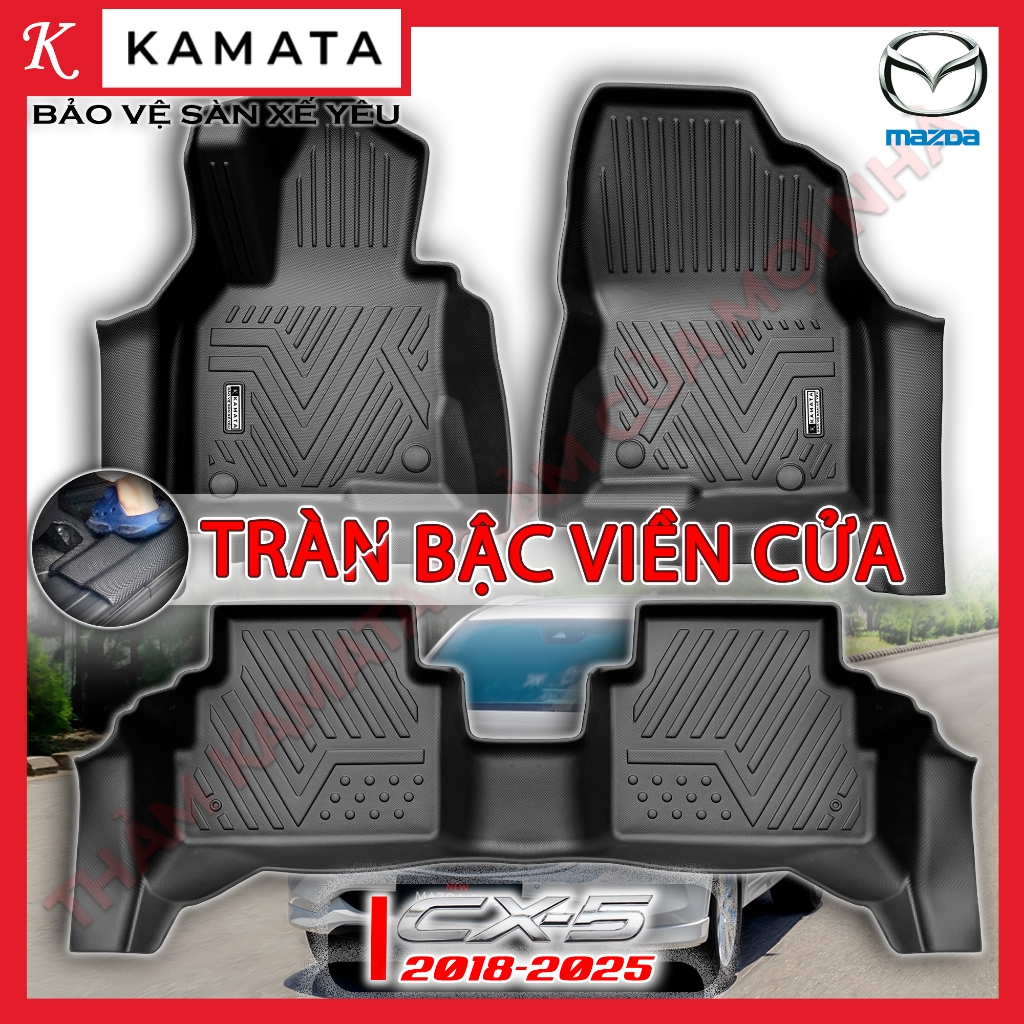 Thảm lót sàn ô tô Mazda CX5 2018 - 2025 đúc nguyên khối TPV (3 tấm/Bộ)