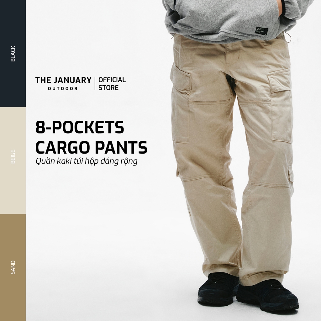 Quần dài túi hộp 8 Pockets Cargo Pants dáng rộng The January Outdoor TJO3SP6