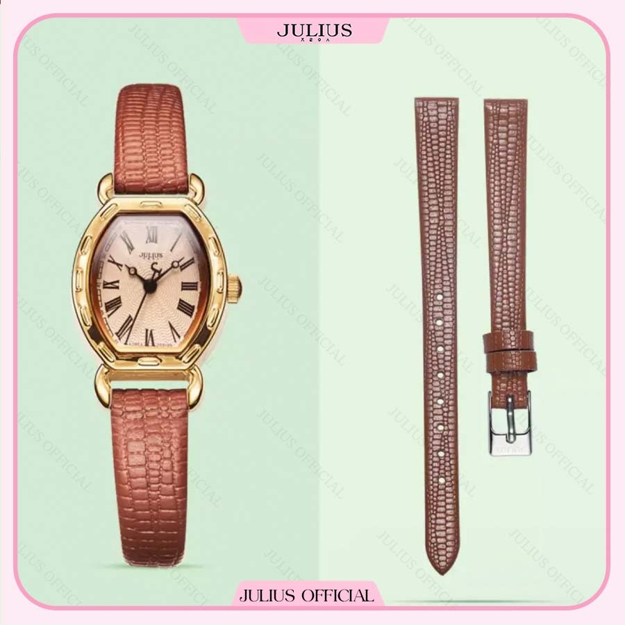 Dây da đồng hồ đeo tay JA-544, dây da đồng hồ Julius JA-544 Size 10 D10 | Julius Official