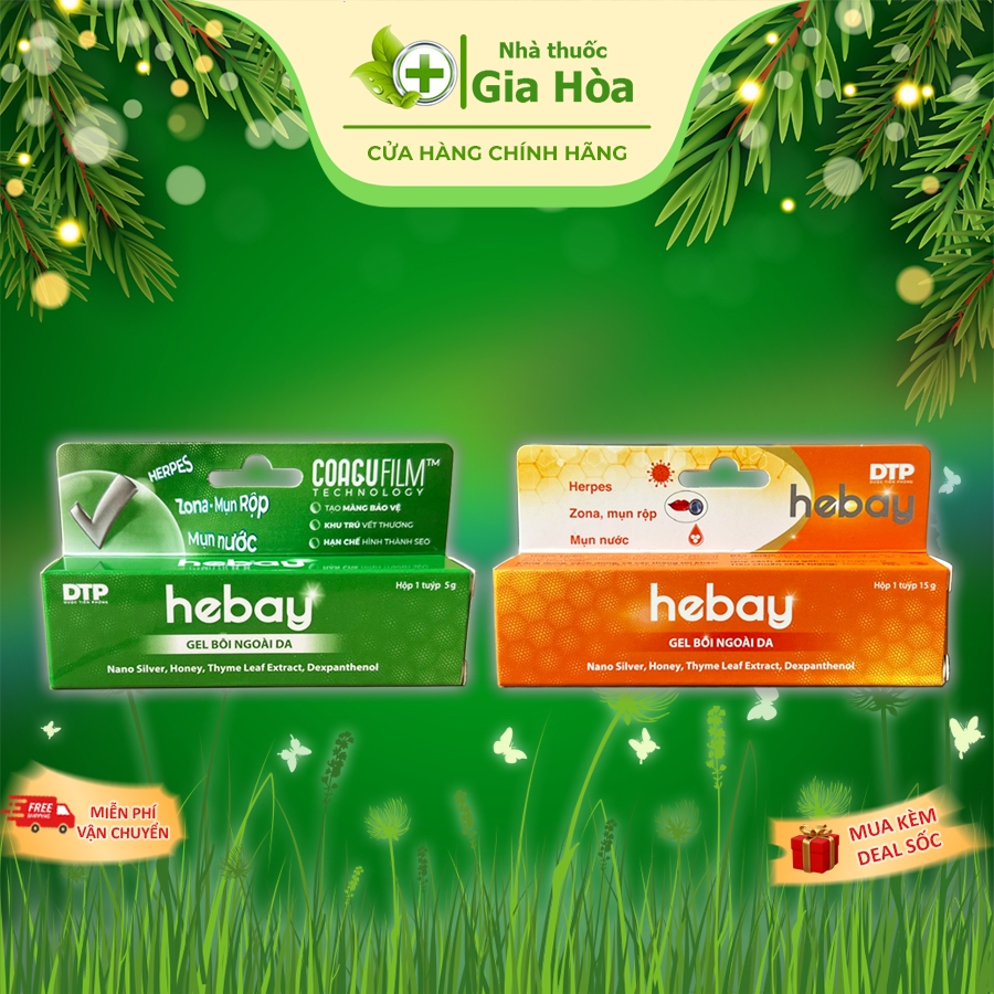 Gel bôi Hebay CPC1 dùng cho da bị herpes, zona, giời leo (dời leo), mụn rộp, mụn nước môi, nhanh hồi