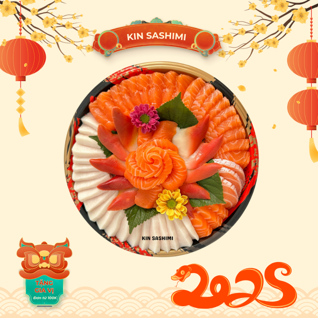 [HỎA TỐC HCM] Set sashimi cá hồi, sò đỏ, cá cờ