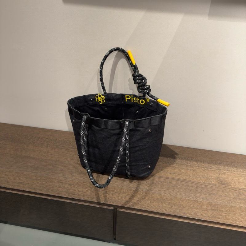 Túi Tote JEANS PISTOL cỡ lớn vải RAW DENIM cao cấp màu đen