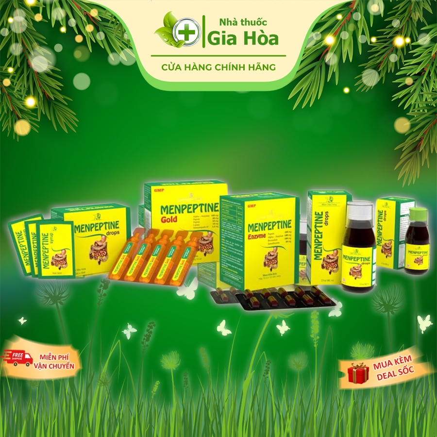 Viên uống / Siro Menpeptine men tiêu hóa giảm rối loạn, đầy hơi, chướng bụng khó tiêu, ăn ngon [enzy