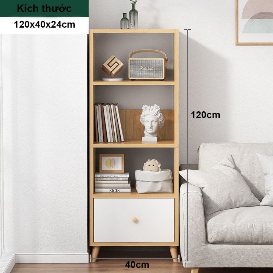 Kệ để đồ kệ sách KÍN LƯNG phong cách Bắc Âu nhiều tầng lắp ghép dễ dàng gỗ MDF phủ Melamine hiện đại ND18 | BigBuy360 - bigbuy360.vn