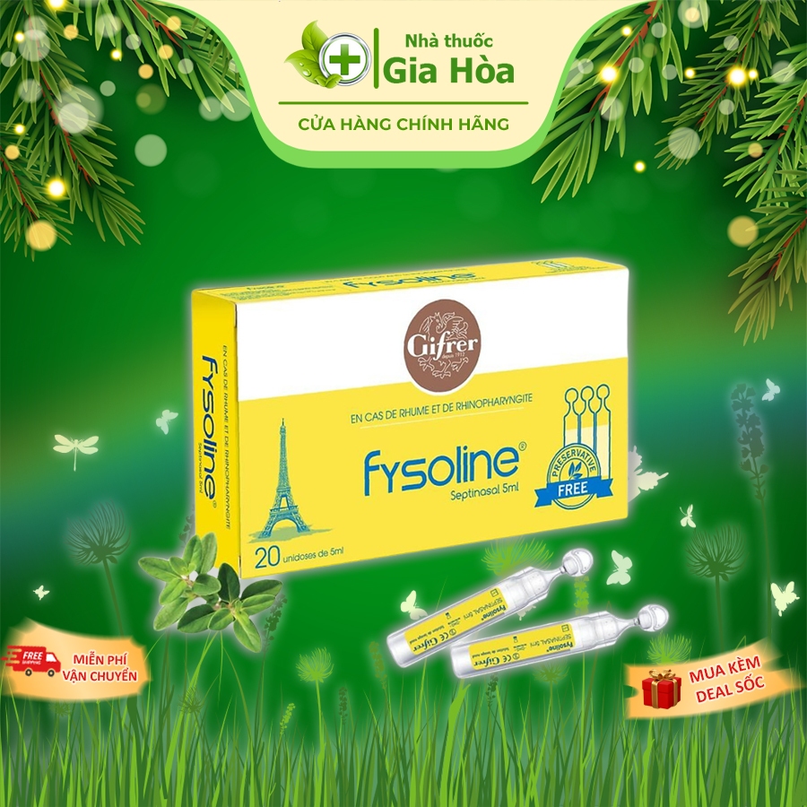 Fysoline Septinasal (Fysoline vàng) - Nước muối sinh lý giúp giảm nghẹt mũi, sổ mũi an toàn trẻ sơ s