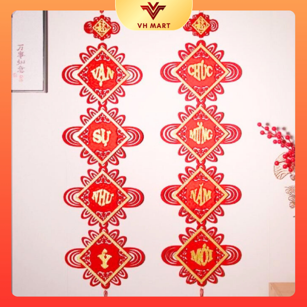 CẶP KHÁNH VUÔNG CÂU ĐỐI CHÚC MỪNG NĂM MỚI - VẠN SỰ NHƯ Ý - VH MART