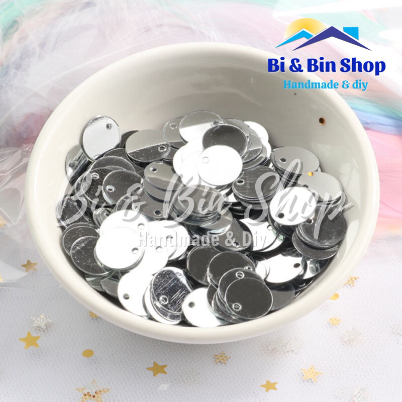 30g Kim Sa Tròn Lỗ Lệch Màu Kim Đính Kết Trang Phục Thời Trang