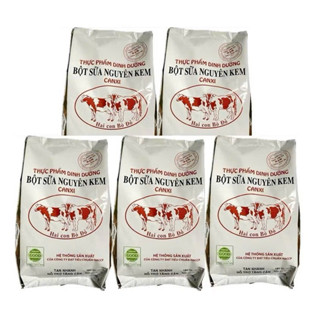 5 bịch Sữa Bột nguyên kem Hai Con Bò Đỏ