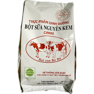 2 bịch sữa bột nguyên kem Hai Con Bò Đỏ