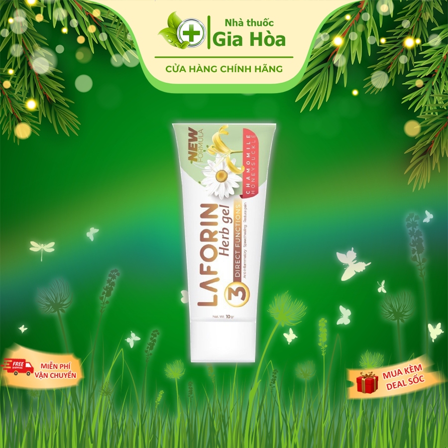 Gel bôi niêm mạc miệng Laforin Herbgel giảm sưng nướu, nhiệt miệng, lợi, tay chân miệng, giảm đau mọ