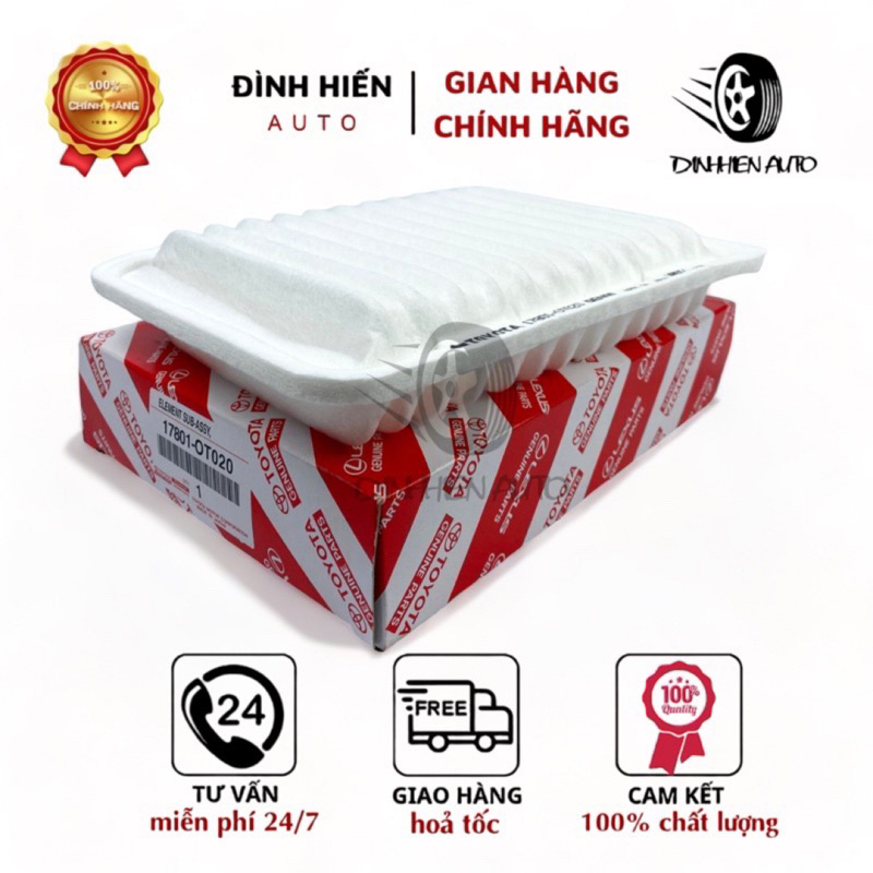 Lọc gió động cơ Vios (2008-2013), Yaris (2008-2013), Altis (2008-2019), Rav4 (2008-2015) (0T020)