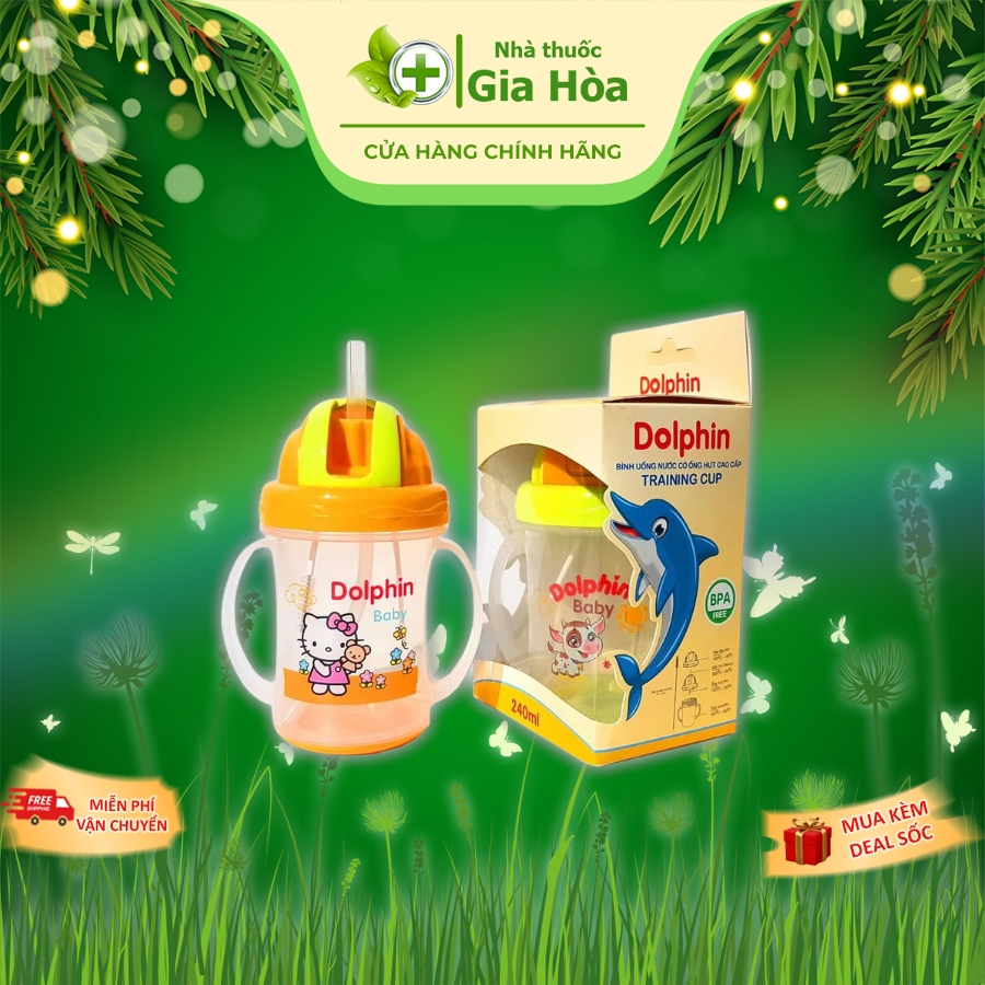 Bình tập uống Dolphin / Bình uống nước cho bé Dolphin - Bình 240ml