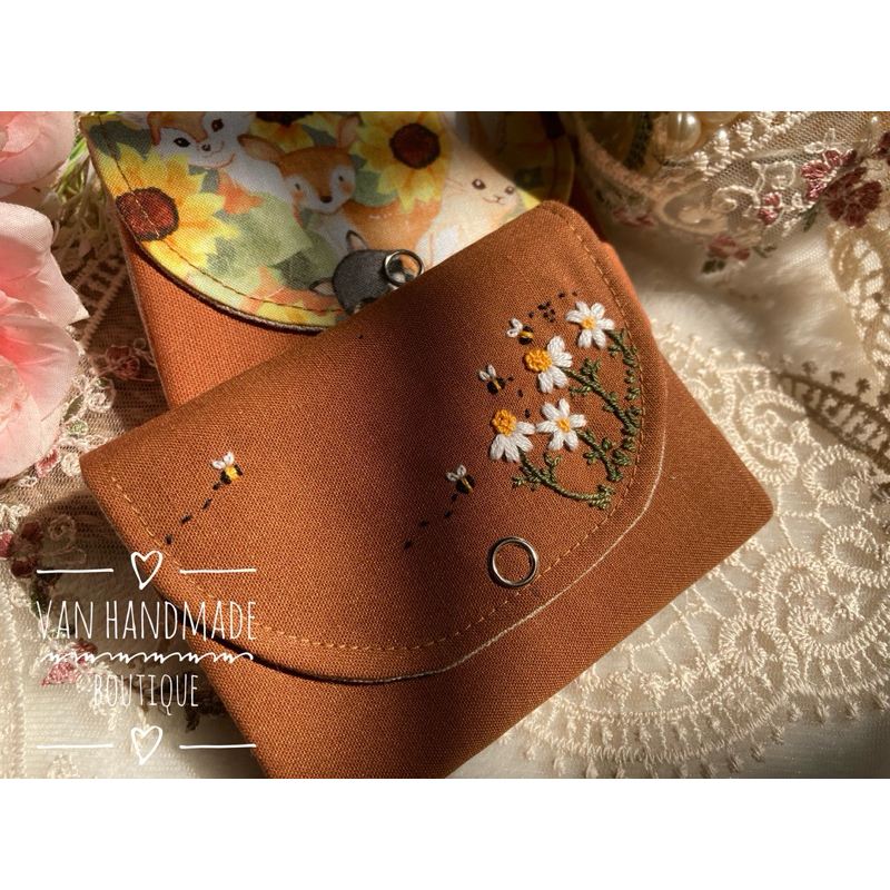 Ví vải mini 3 ngăn. Ví thêu tay Van HandMade boutique