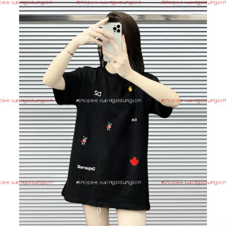 Áo Phông DSQ ICON Sticker cổ tròn,áo Cộc tay ICON Sticker boy phố