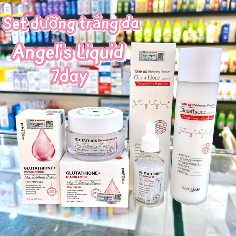 [CHÍNH HÃNG 100%] COMBO DƯỠNG TRẮNG 7DAY GLUTATHIONE ANGEL’S LIQUID