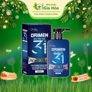 Sữa tắm gội Nam Orimen 3 in 1 hương nước hoa lôi cuốn, làm sạch sâu, dưỡng ẩm dịu da, giúp phái mạnh tự tin cả ngày dài