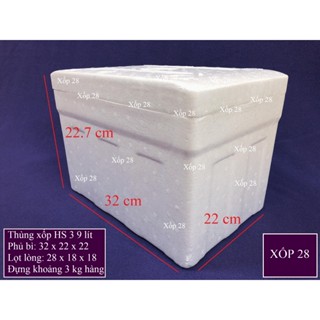 Thùng xốp HS3 9 lít [ khoảng 3 kg ] đựng đá hải sản hoa quả đồ đạc trồng cây nuôi cá [Hộp xốp đa năng]