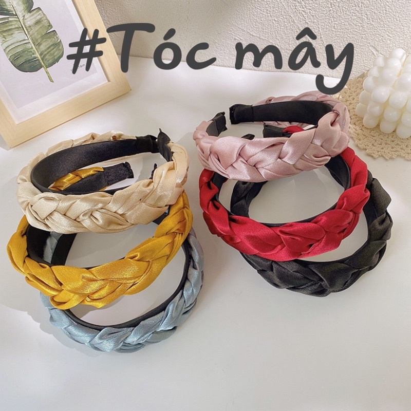 Bờm tóc vải lụa thắt bím dễ thương cho nữ BT1