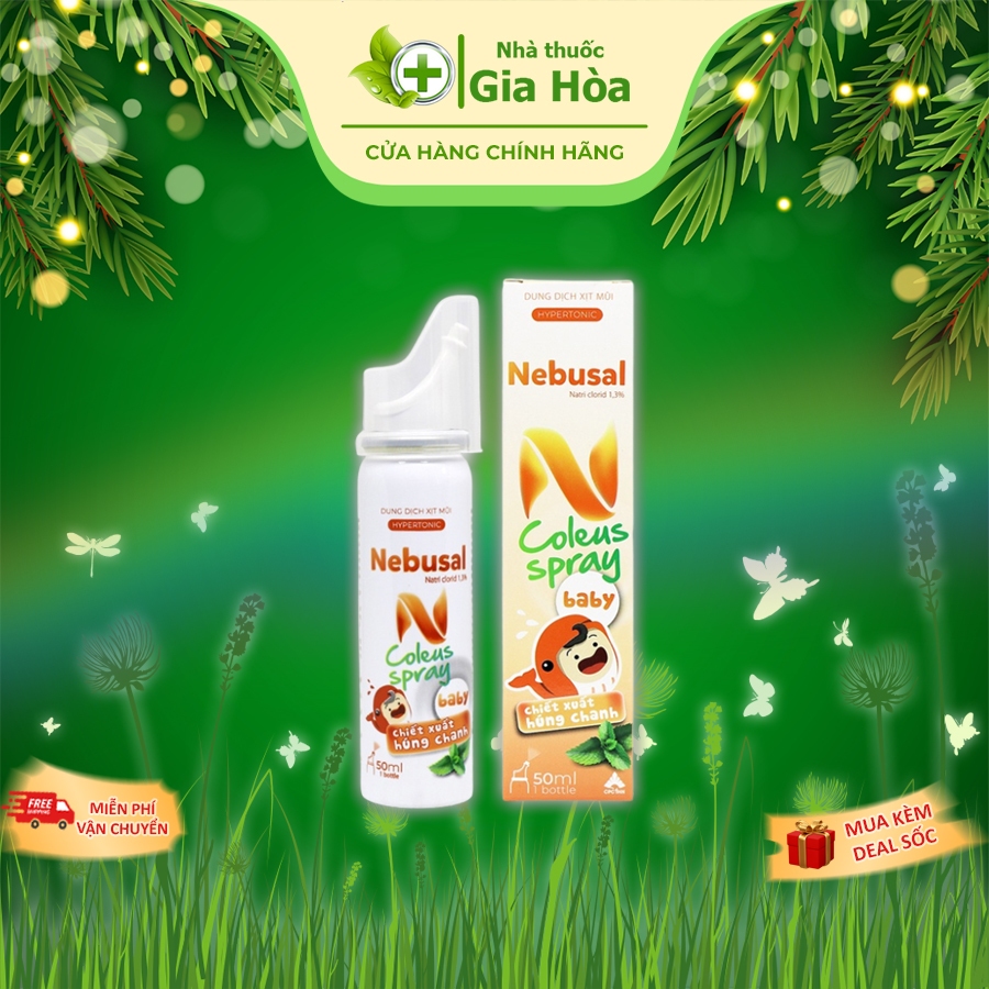 Nebusal Coleus Spray- Xịt mũi chiết xuất từ tinh dầu húng chanh giúp giảm sổ mũi, nghẹt mũi (CPC1)